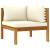 Canapele de colț cu perne alb crem, 2 buc., lemn masiv acacia, 3 image