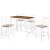 Set masă și scaune de bar, 5 piese, lemn masiv, maro și alb