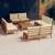Set mobilier grădină cu perne crem, 9 piese, lemn de pin