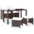 Set mobilier de exterior cu perne, 5 piese, maro, poliratan