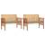 Set mobilier de exterior cu perne, 3 piese, lemn masiv acacia, 6 image