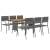 Set de mobilier de exterior, 7 piese, gri, poliratan, 3 image