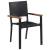 Set mobilier de exterior, 5 piese negru, poliratan, lemn acacia, 3 image