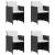 Set mobilier de exterior cu perne, 5 piese, negru, poliratan, 2 image