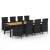 Set mobilier de exterior cu perne, 9 piese, negru, poliratan, 2 image