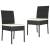 Set de masă și scaune de exterior, 3 piese, negru, poliratan, 6 image