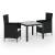 Set mobilier de exterior cu perne, 3 piese, negru, poliratan, 2 image