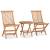 Set mobilier exterior pliabil cu pernă, 3 piese, lemn masiv tec, 3 image