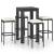 Set mobilier bar de grădină cu perne, 5 piese, negru, poliratan, 2 image