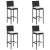 Set mobilier bar exterior cu perne, 5 piese, negru, poliratan, 3 image