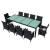 Set mobilier de exterior cu perne, 11 piese, negru, poliratan, 2 image