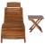 Șezlong cu masă, maro, lemn masiv de acacia, 2 image