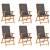 Set mobilier de grădină cu perne gri, 7 piese, lemn masiv tec, 4 image