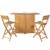 Set de bar cu scaune pliabile, 3 piese, lemn masiv de tec, 2 image
