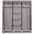 Șifonier cu bare și compartimente, gri, 150x45x175 cm, textil, 6 image