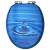 Scaune wc capac silențios, 2 buc., albastru, mdf, model stropi, 5 image