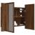 Dulap cu oglindă & led stejar maro 60x12x45 cm lemn compozit, 7 image