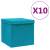 Cutii de depozitare cu capac, 10 buc., bleu, 28x28x28 cm