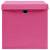 Cutii depozitare cu capace, 4 buc., roz, 32x32x32 cm, textil, 4 image