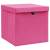 Cutii depozitare cu capace, 10 buc., roz, 32x32x32 cm, textil, 2 image