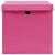 Cutii depozitare cu capace, 10 buc., roz, 32x32x32 cm, textil, 4 image