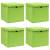 Cutii depozitare cu capace, 4 buc., verde, 32x32x32 cm, textil