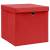 Cutii depozitare cu capace, 10 buc., roșu, 32x32x32 cm, textil, 2 image