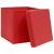 Cutii depozitare cu capace, 10 buc., roșu, 32x32x32 cm, textil, 3 image