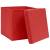 Cutii depozitare cu capace, 4 buc., roșu, 32x32x32 cm, textil, 3 image