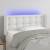Tăblie de pat cu led, alb, 93x16x78/88 cm, piele ecologică