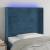 Tăblie de pat cu led, albastru închis, 83x16x118/128cm, catifea