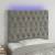 Tăblie de pat cu led, gri deschis, 100x7x118/128 cm, catifea