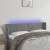 Tăblie de pat cu led, gri deschis, 147x16x78/88 cm, catifea