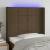 Tăblie de pat cu led, maro închis, 103x16x118/128 cm, textil
