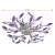 Plafoniera violet/albă brațe frunze cristal acrilic 5 becuri e14, 4 image