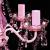 Lustră roz de cristal artificial cu 5 becuri, 7 image