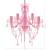 Lustră roz de cristal artificial cu 5 becuri, 9 image