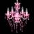 Lustră roz de cristal artificial cu 5 becuri, 3 image