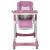 Scaun înalt pentru copii, deluxe, roz, înălțime reglabilă, 3 image