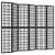 Paravan pliabil cu 6 panouri, stil japonez, negru, 240x170 cm, 2 image