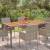 Masă de grădină cu blat din sticlă gri, 190x90x75 cm, poliratan