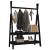 Suport pentru haine, negru, 100x45,5x150 cm, lemn masiv de pin, 4 image