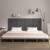 Tăblie de pat pentru perete, gri, 206x3x91,5 cm, lemn masiv pin, 3 image