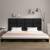 Tăblie pat pentru perete, negru, 156x3x91,5 cm, lemn masiv pin, 3 image