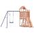 Căsuță de joacă cu perete de cățărat și leagăn, lemn douglas, 2 image