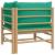 Canapea de colț pentru grădină, perne verzi, bambus, 4 image