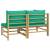 Set mobilier de grădină cu perne verzi, 2 piese, bambus, 4 image