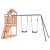 Căsuță de joacă cu perete de cățărat și leagăne, lemn douglas, 3 image