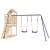 Căsuță de joacă cu perete de cățărat și leagăne, lemn masiv pin, 3 image
