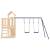 Căsuță de joacă cu perete de cățărat și leagăne, lemn masiv pin, 7 image